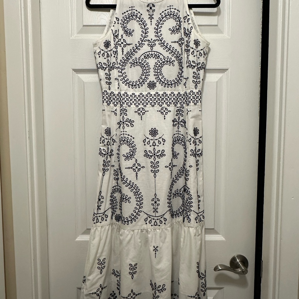 Tory Burch Black and White Halter Maxi Sundress